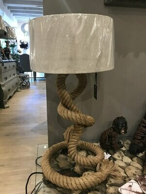 Rope Table Lamp W/Shade