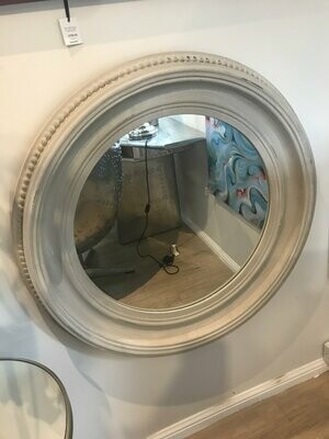 Grey Round Beaded Mirror