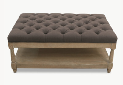 Charcoal Buttoned Padded Coffee Table