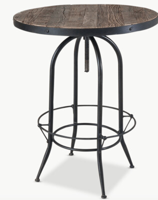 Iron and Elm Bar Table