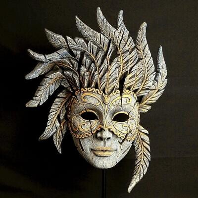 Venetian Carnival Mask - Antique White
