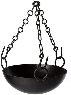 Cooking Bowl With Three Chains 30cm Diameter To Fit Fire Pit 60cm
