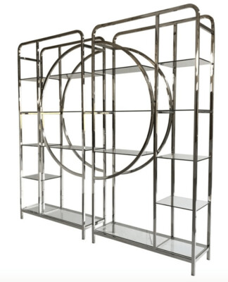 Set of 2 Decadence Gatsby Stainless Steel Shelving Unit - Gatsby Collection
