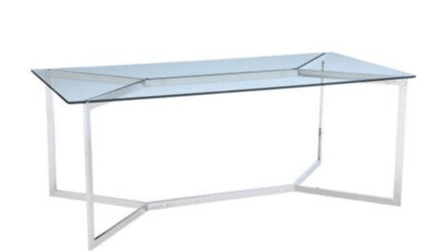 Stainless Steel And Glass Dining Table