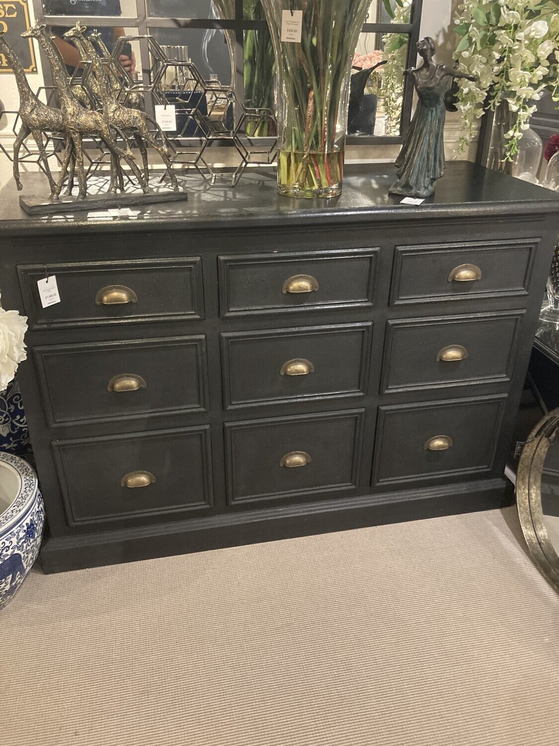 Nine Drawer Chest In Black