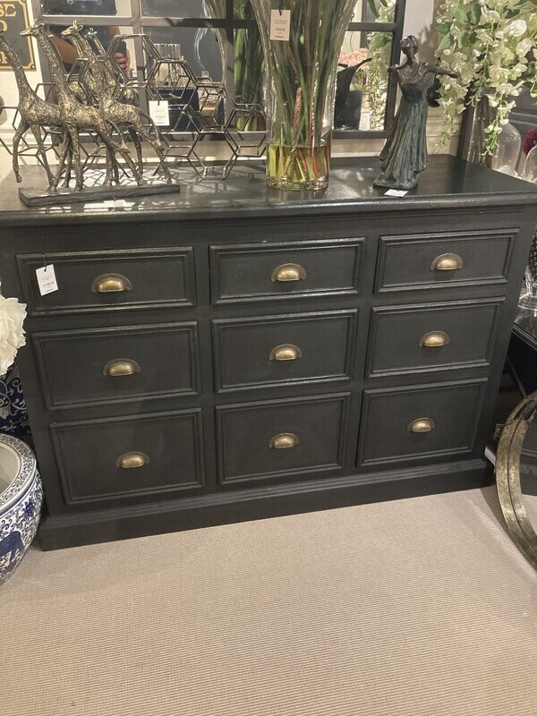 Nine Drawer Chest In Black