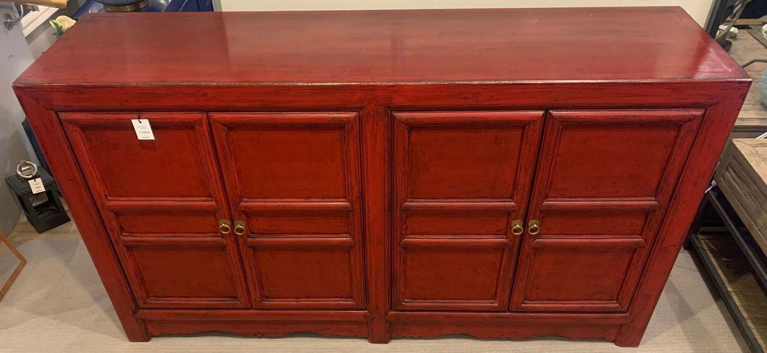 4 Door Cabinet Red
