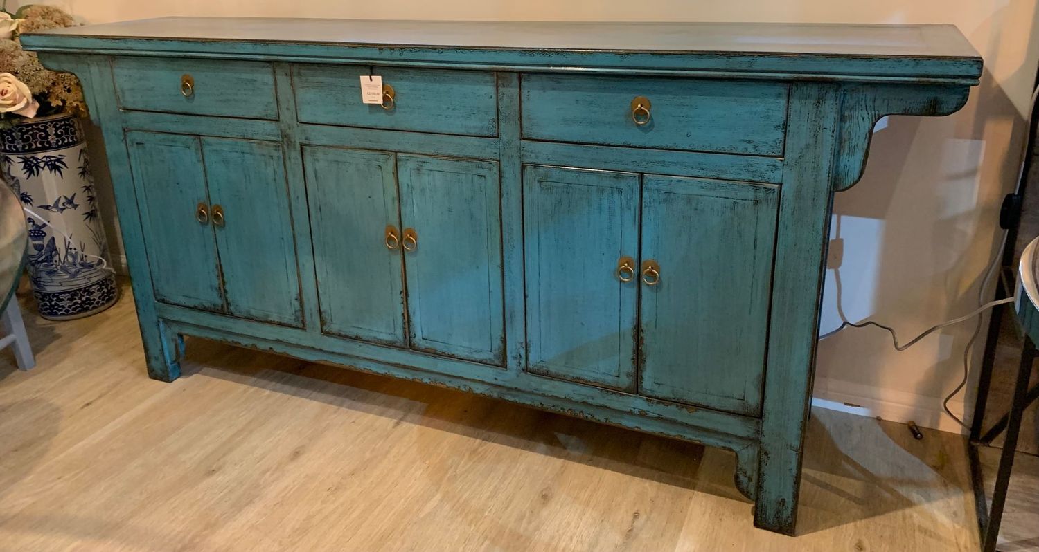 3 Drawer 6 Door Cabinet            Dark Turquoise