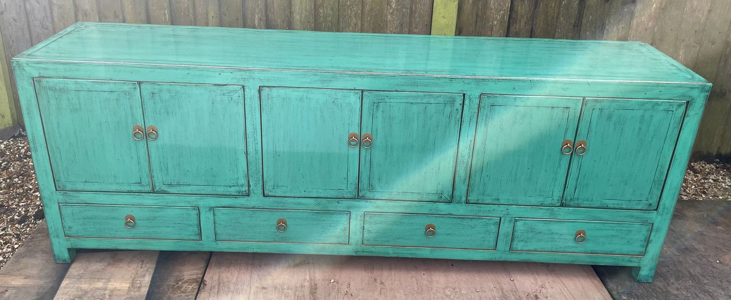 4 Drawer 6 Door Cabinet Green