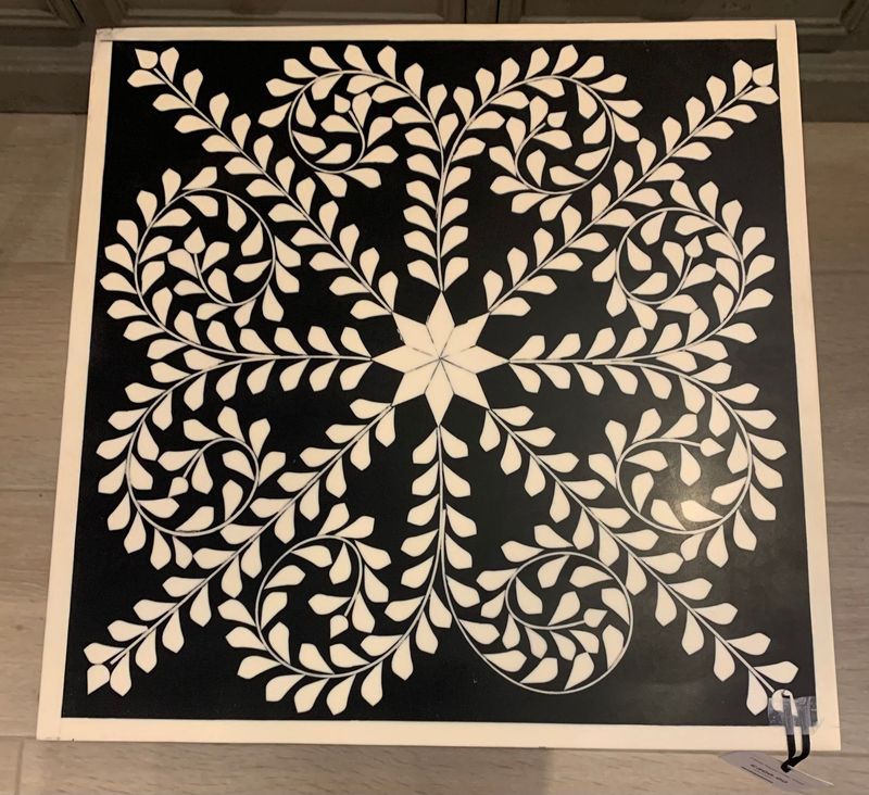 Floral Resin Inlay Stool