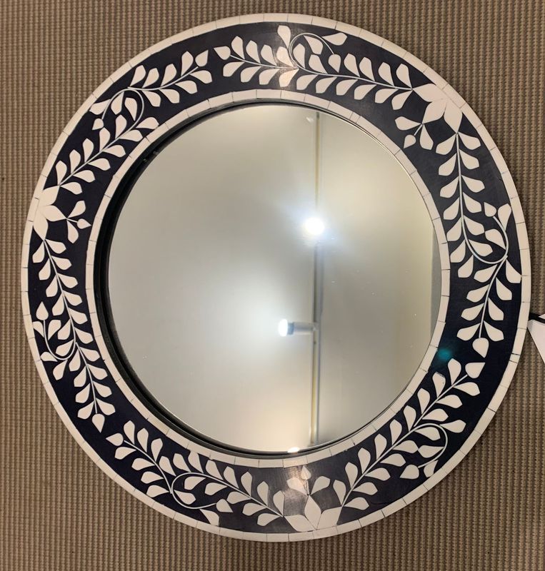 Resin Inlay Round Mirror