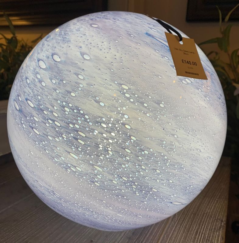 Lilac Sky Glass Lamp 28cm