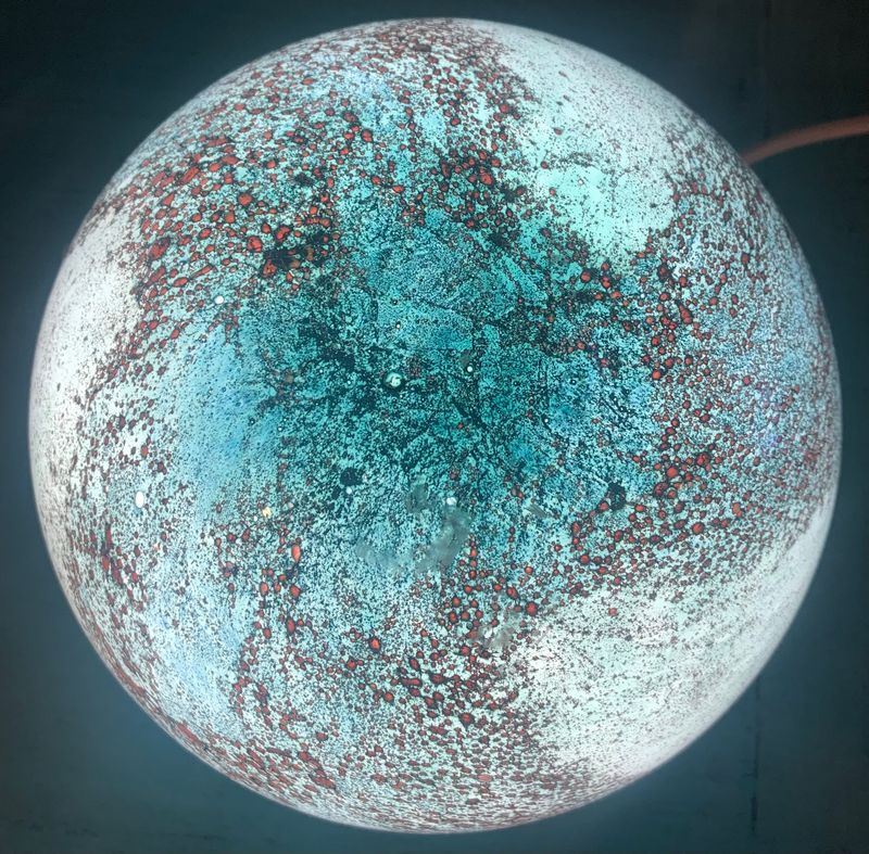Cloudy Copper Glass Lamp 18cm