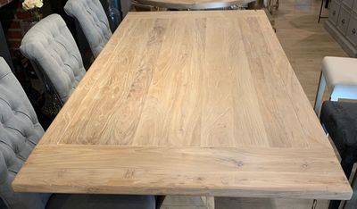 Reclaimed Old Elm Top Dining Table 200x100cm