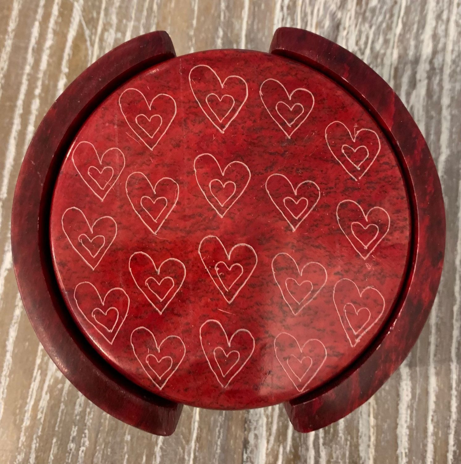 Set Of Six Heart Coasters