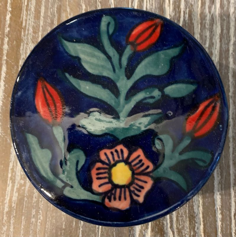 Floral Coasters Cobalt Set Of 4
