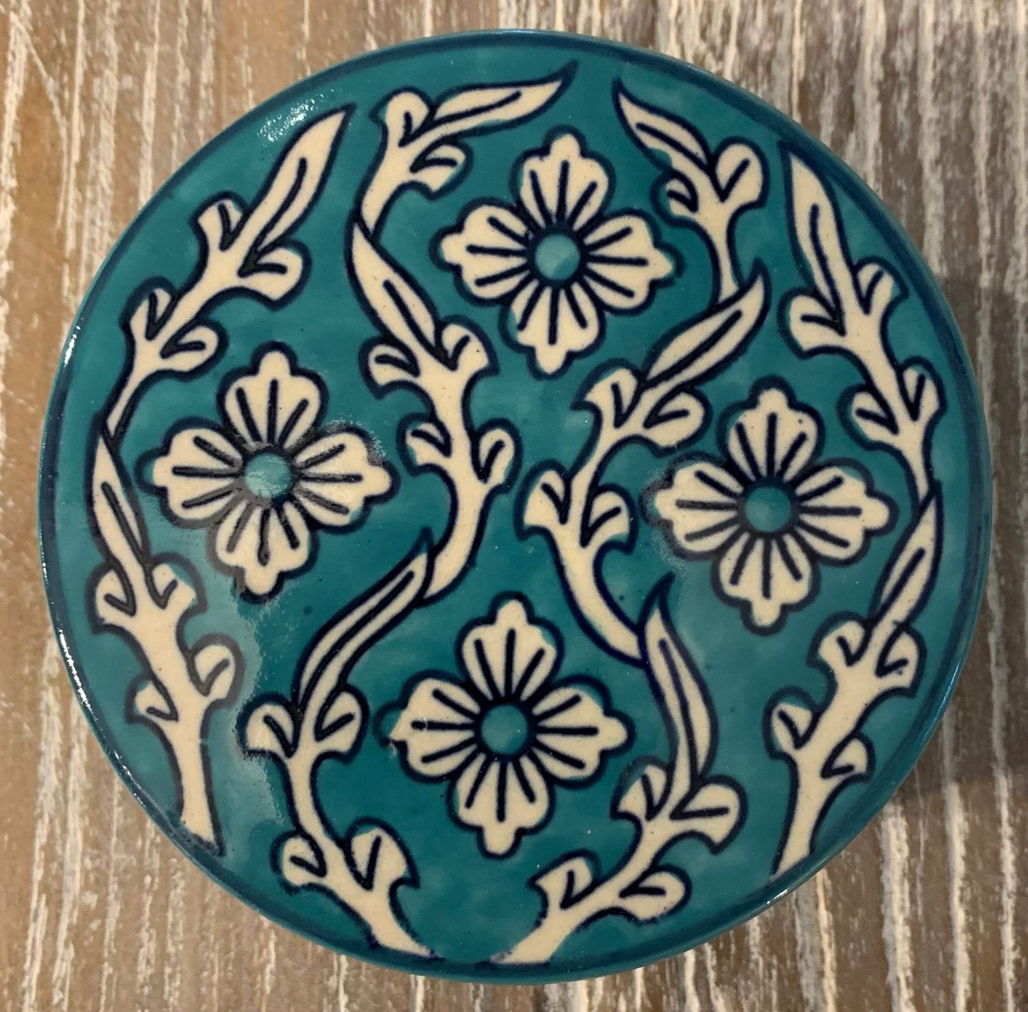Floral Coasters Teal Set Of 4