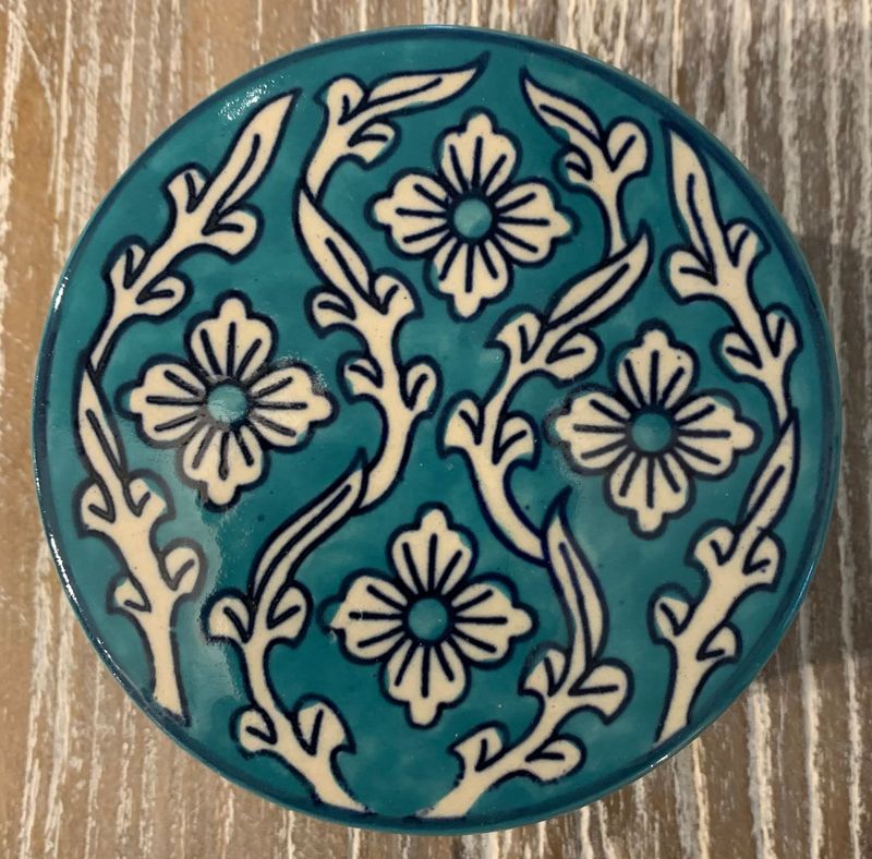 Floral Coasters Teal Set Of 4
