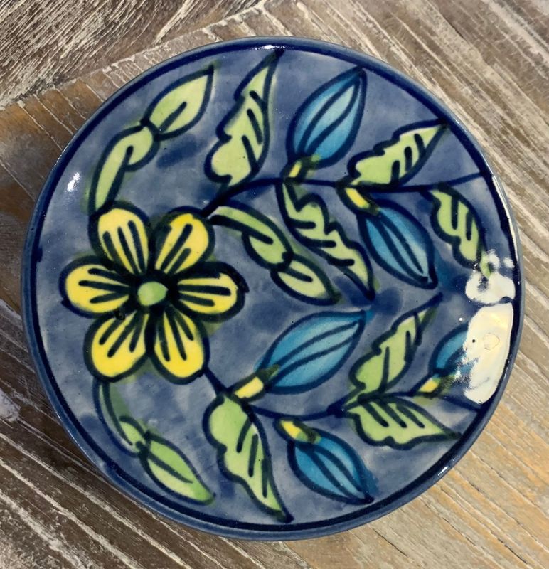 Floral Coaster Blue Set Of 4