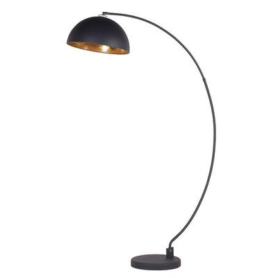 Black Curved Floor Lamp With Shade