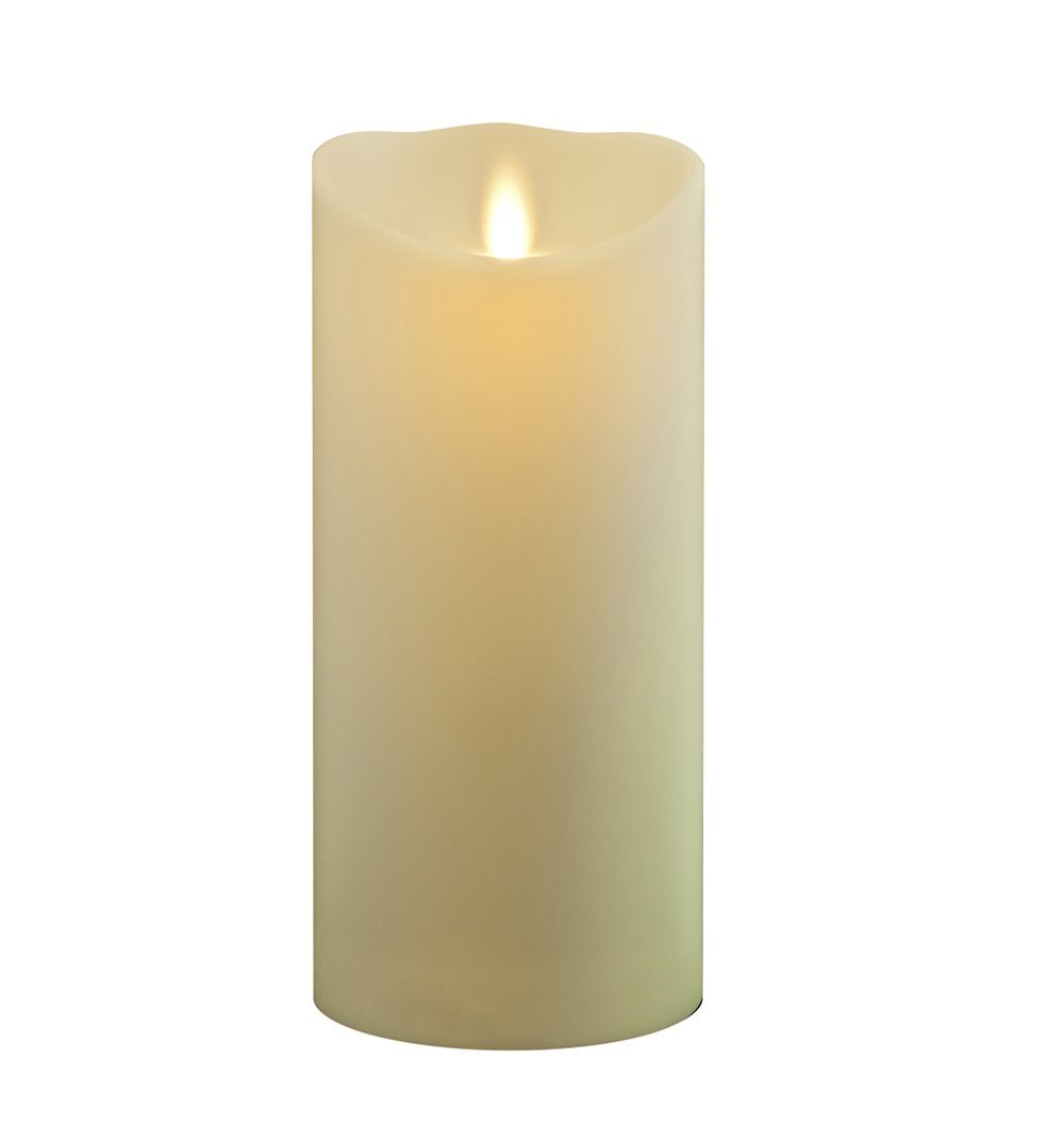 9" Ivory Luminara Candle with Wax Finish, IR Enabled