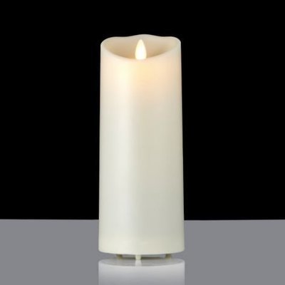 7" Ivory, Luminara Outdoor Candle with Wax Finish, IR Enabled
