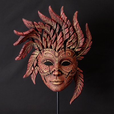Venetian Carnival Mask - Venetian Red and Gold
