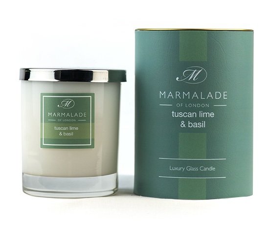 Tuscan Lime & Basil Glass Candle (60 Hrs)