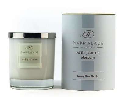 White Jasmine Blossom Glass Candle (60 Hrs)