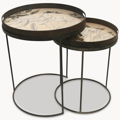 Antiqued Tray Tables Set of 2