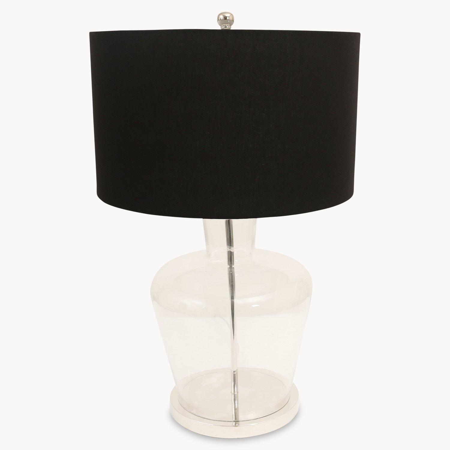 Clifton Glass Table Lamp on Metal Base with Shade