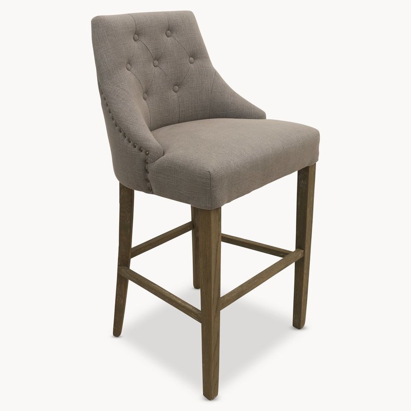 Paddded Grey Bar Chair