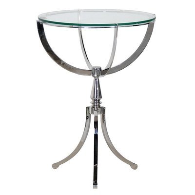 Steel and Glass Small Round Table