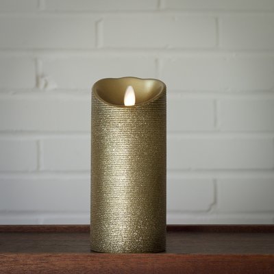 5" Gold, Luminara Candle with Wax Finish, IR Enabled