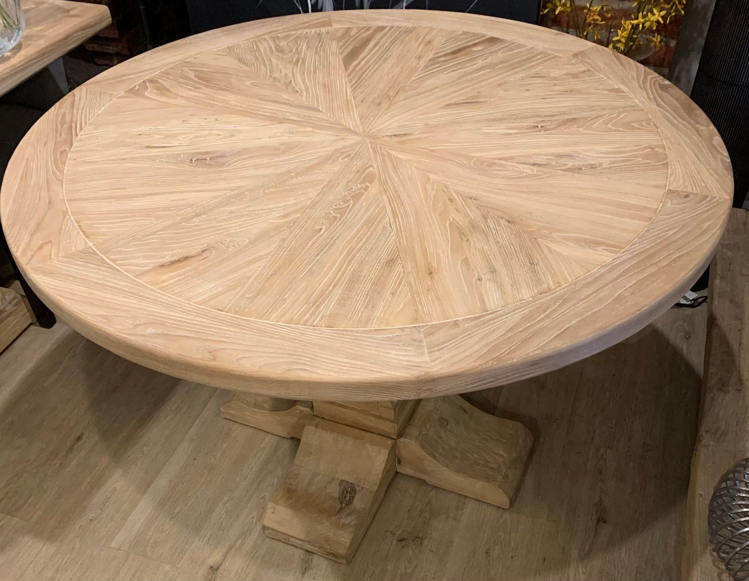 Reclaimed Old Elm Round Dining Table