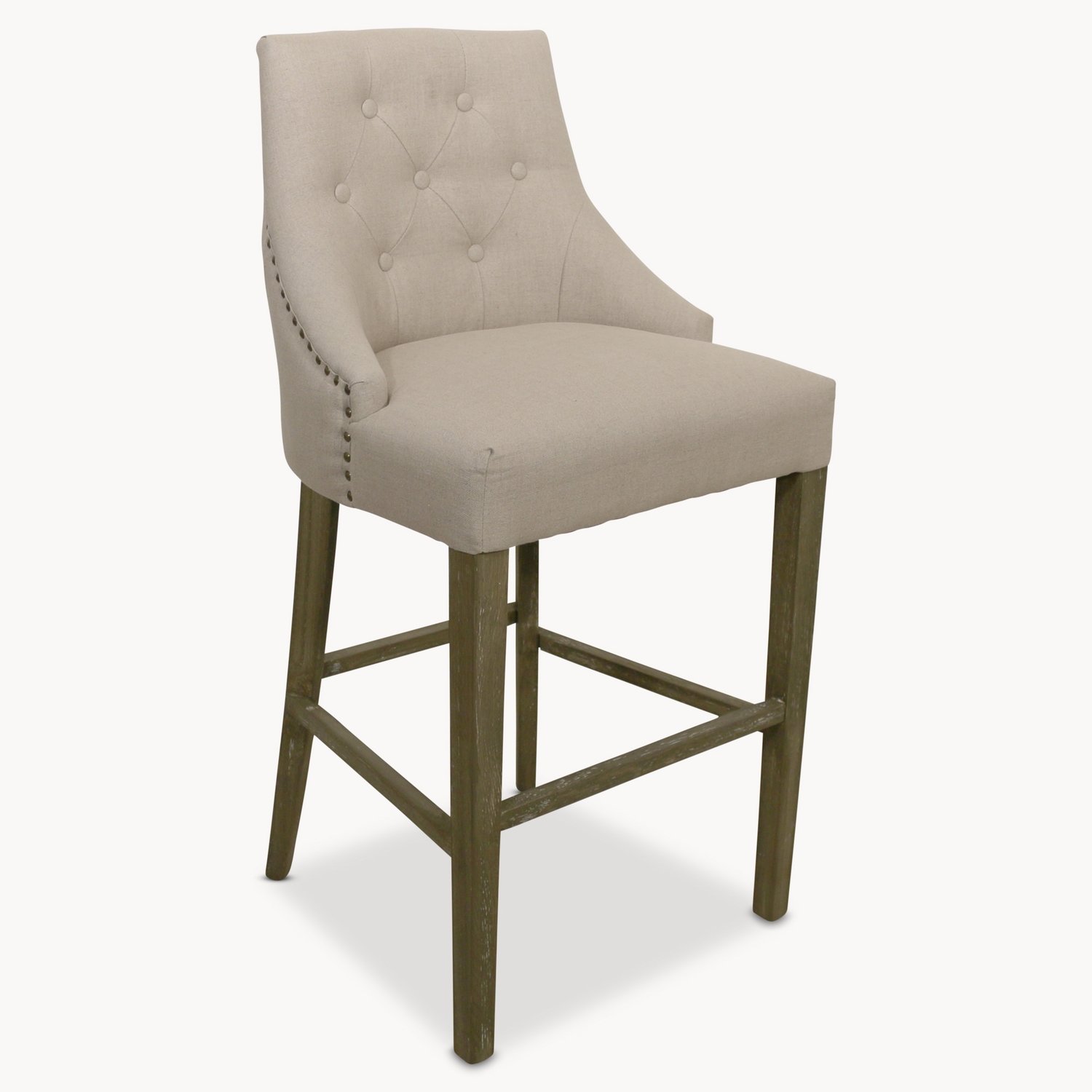 Beige Padded Bar Stool