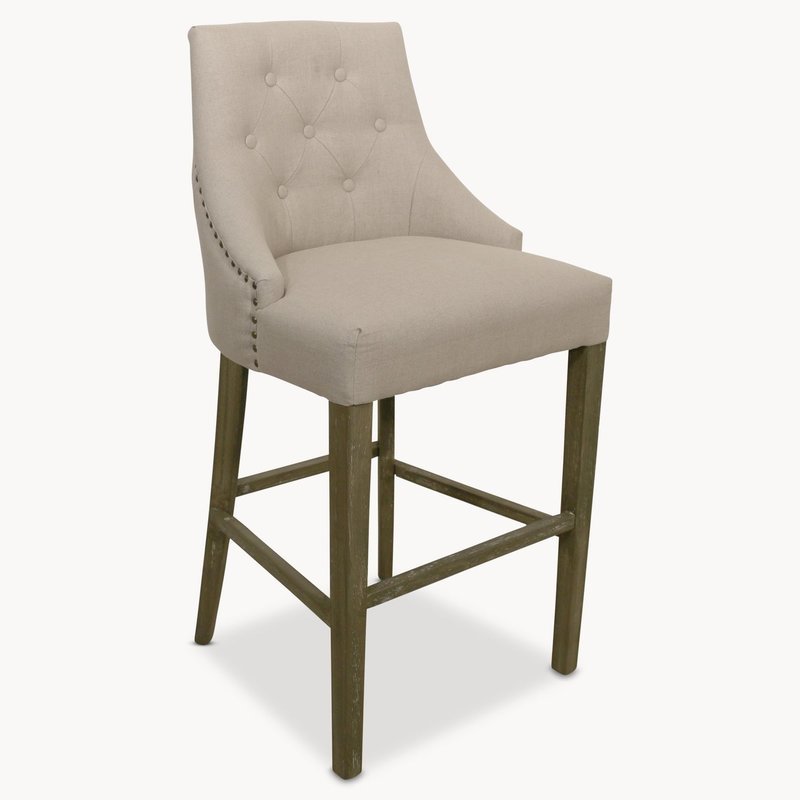 Beige Padded Bar Stool