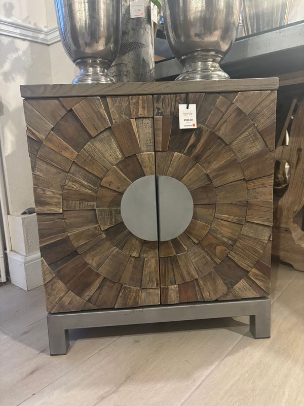 Elm Wood 2 Door Cabinet - Small