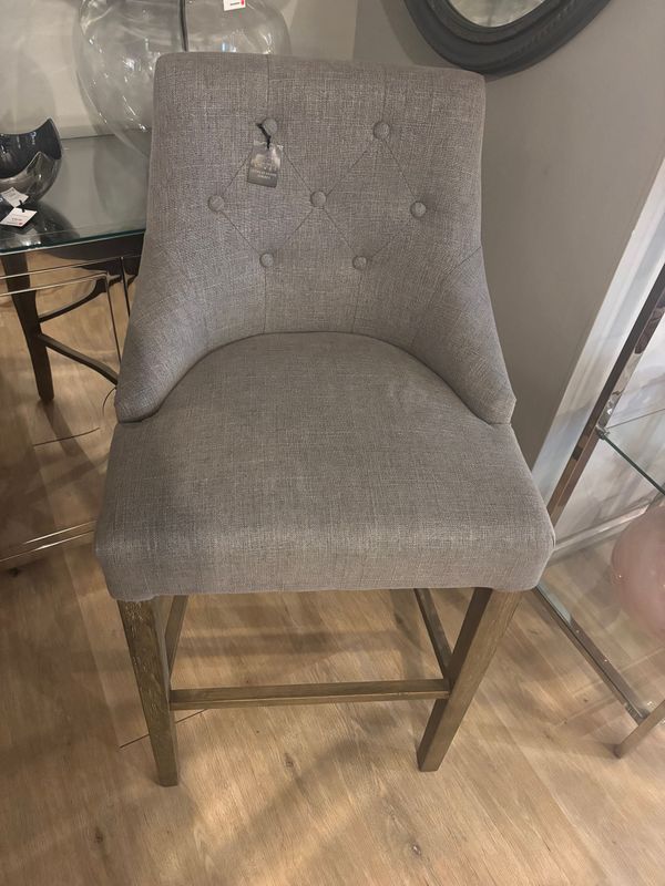Grey Padded Bar Stool