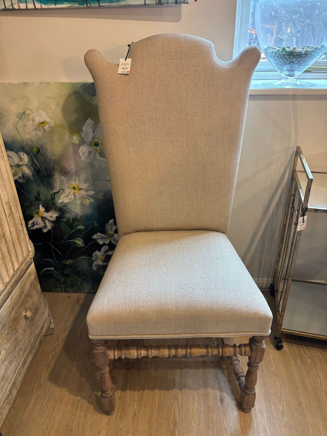Pair of High Back Natural Chair (Sold As Pair)