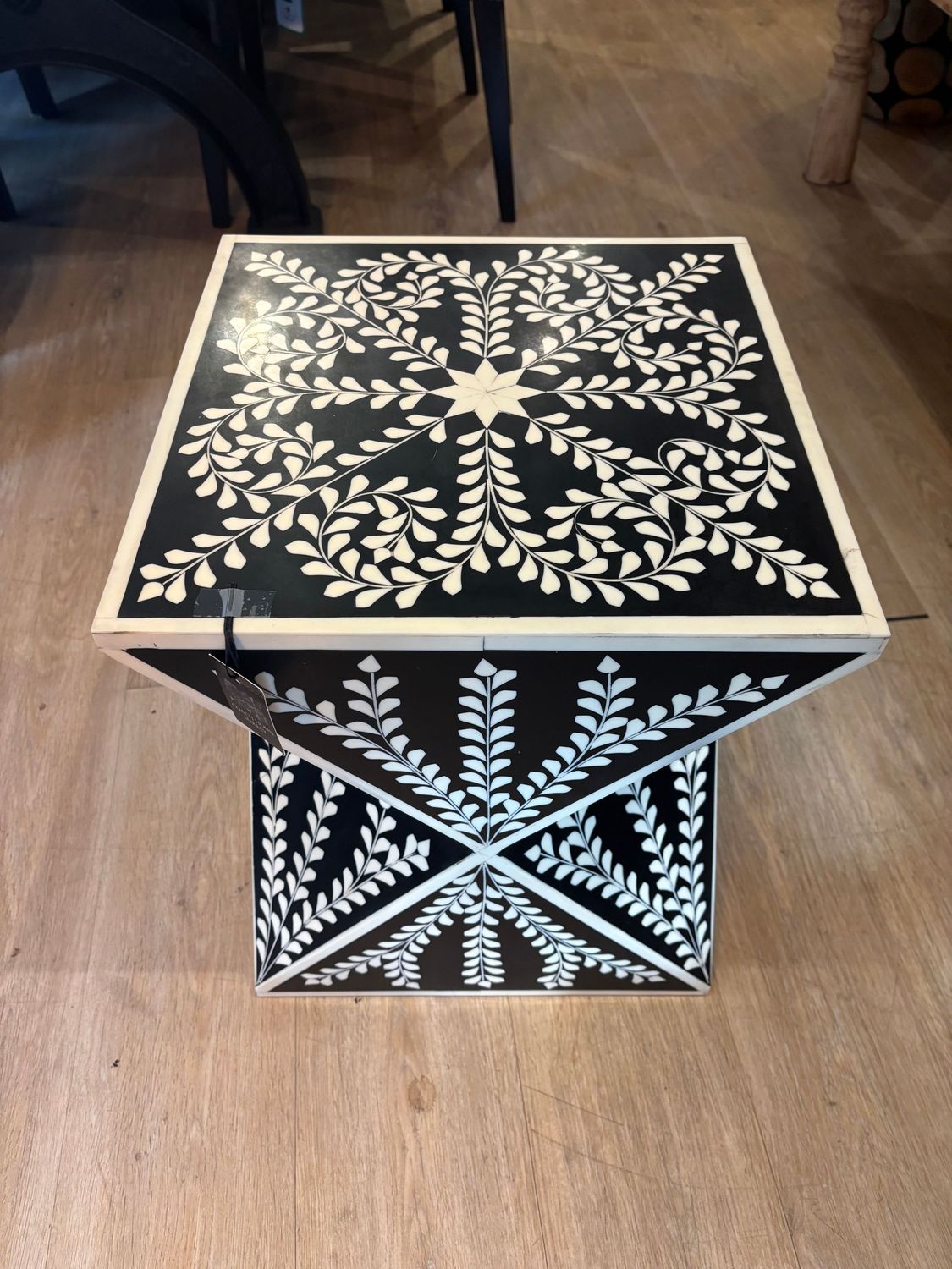 Floral Resin Inlay Stool