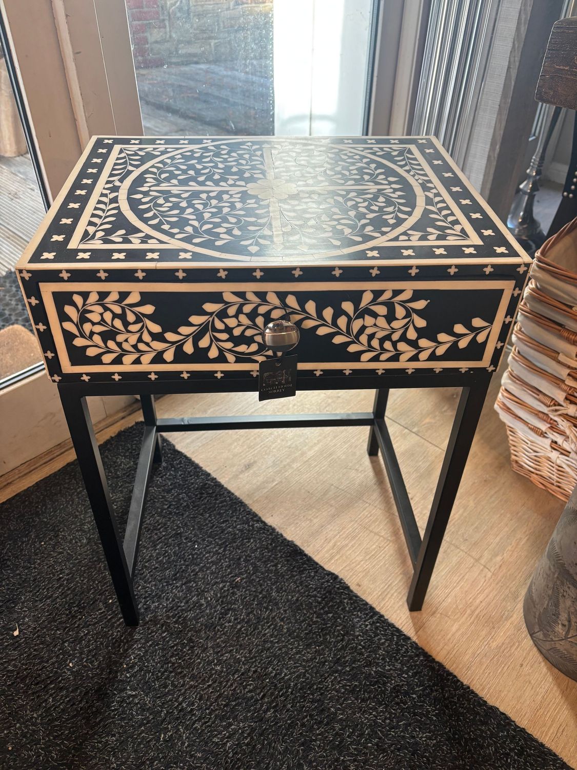 Floral Resin Inlay Bedside