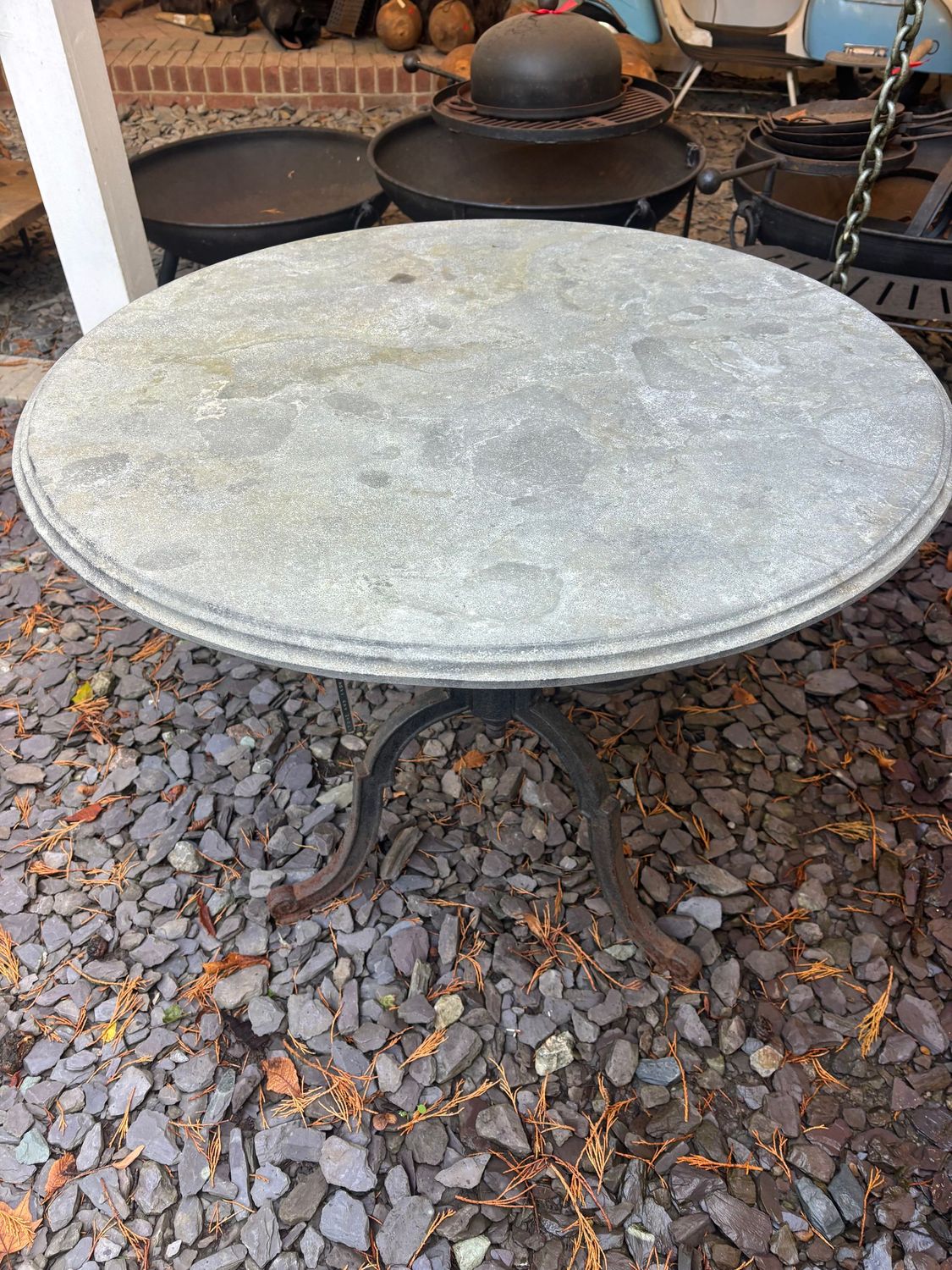 Stone And Iron Outdoor Table