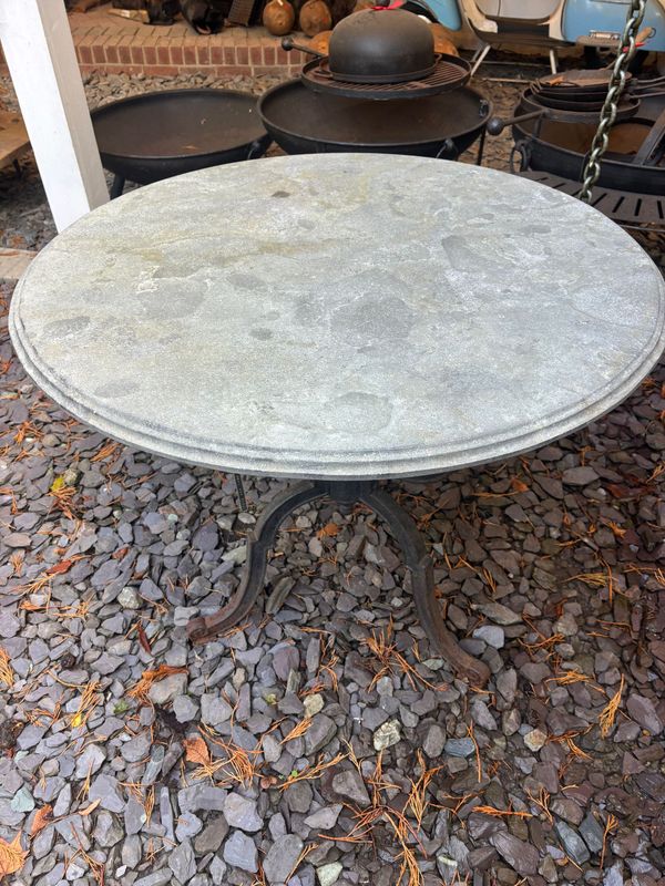 Stone And Iron Outdoor Table