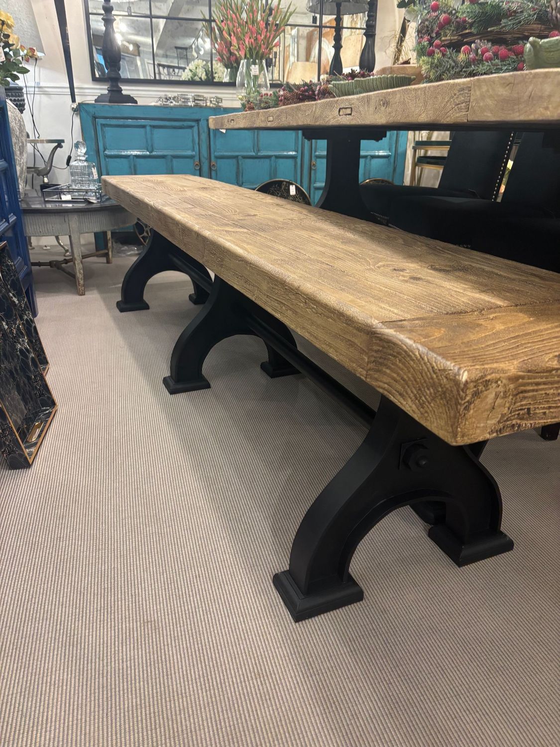 Industrial Bench 240cm With Paint/Wax Finish