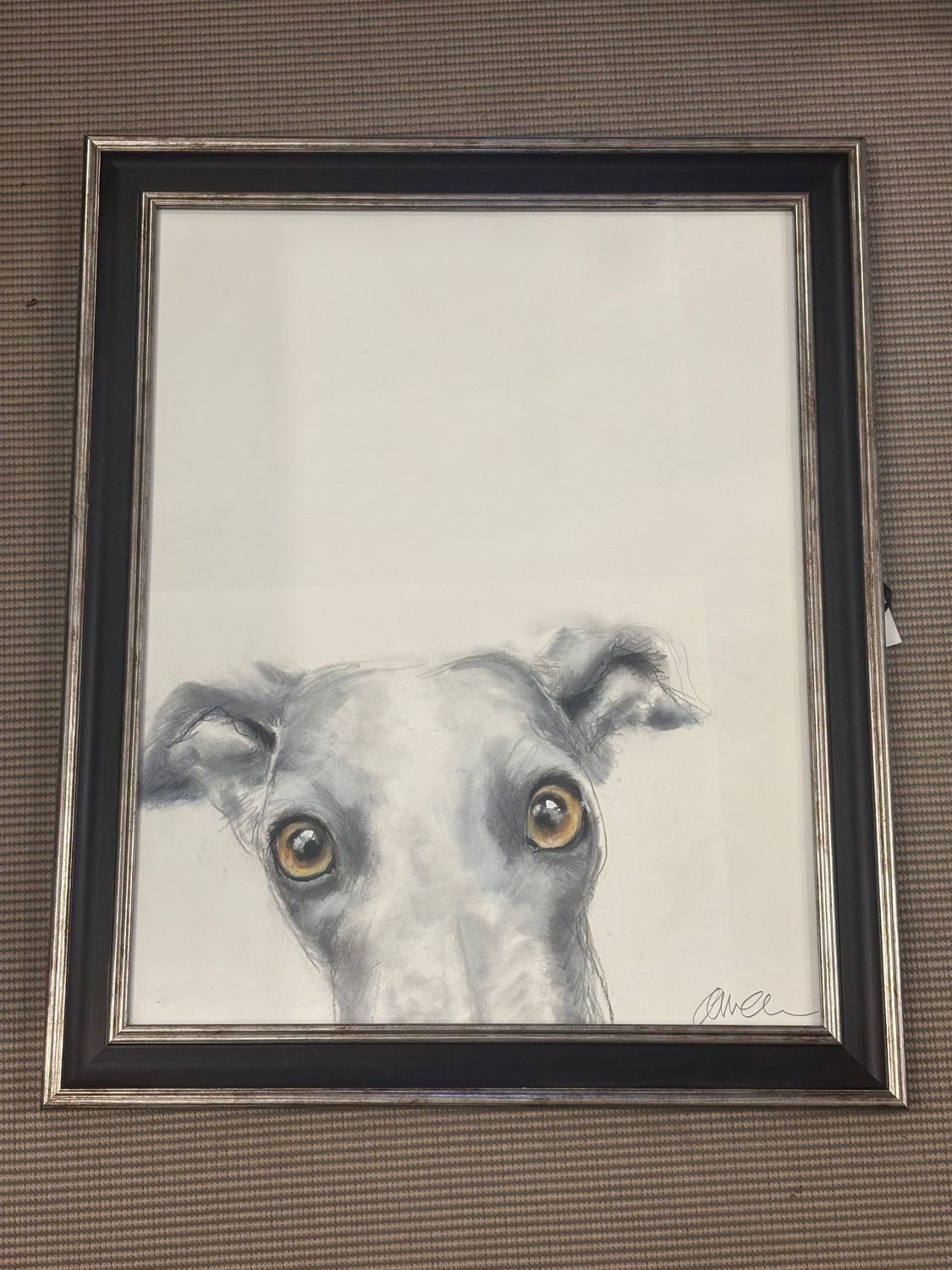 The Curious Whippet (Local Artist) 56x48cm