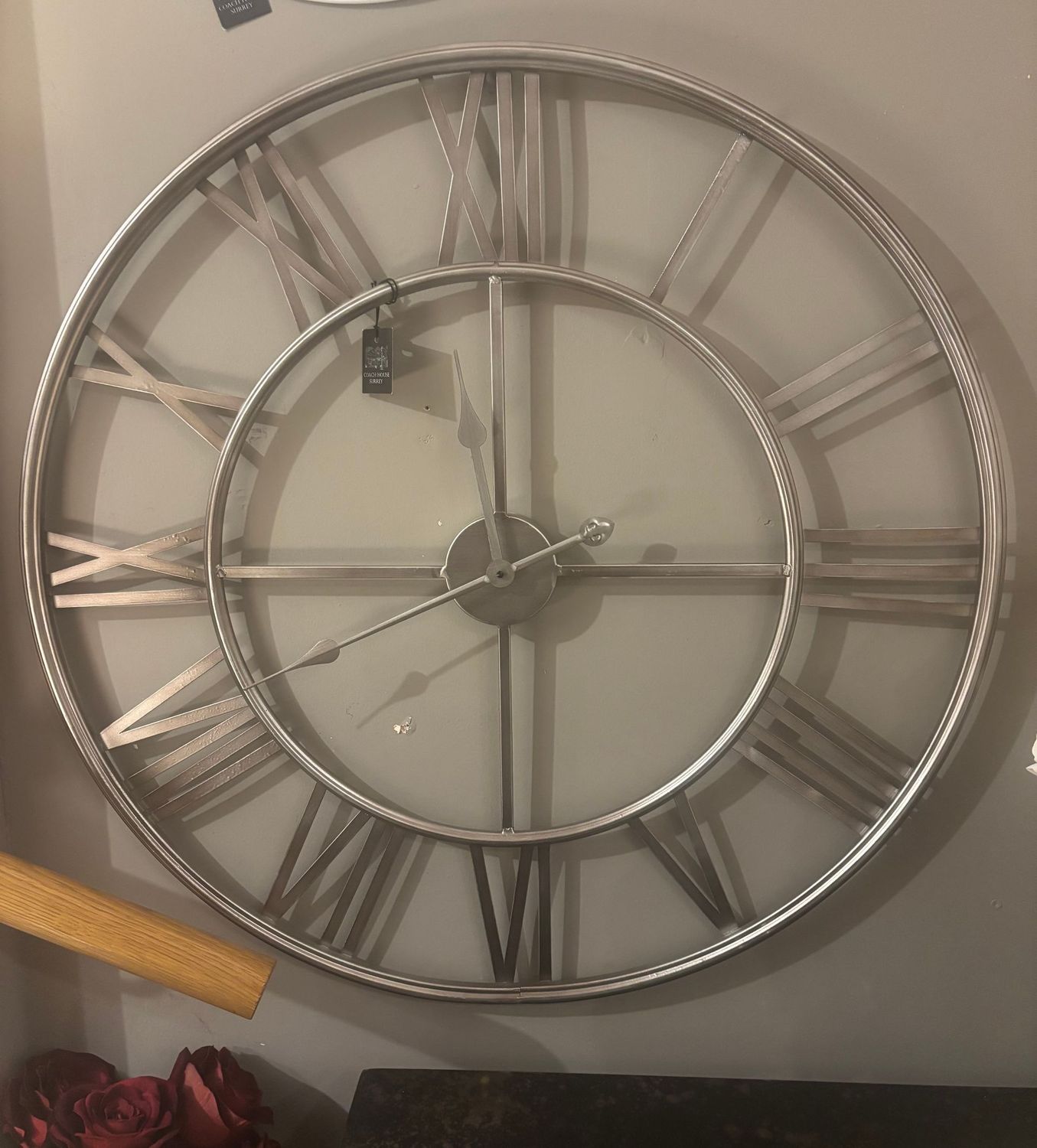 Large Silver Clock