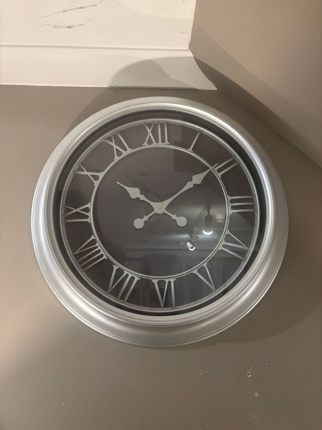 Small Silver Wall Clock