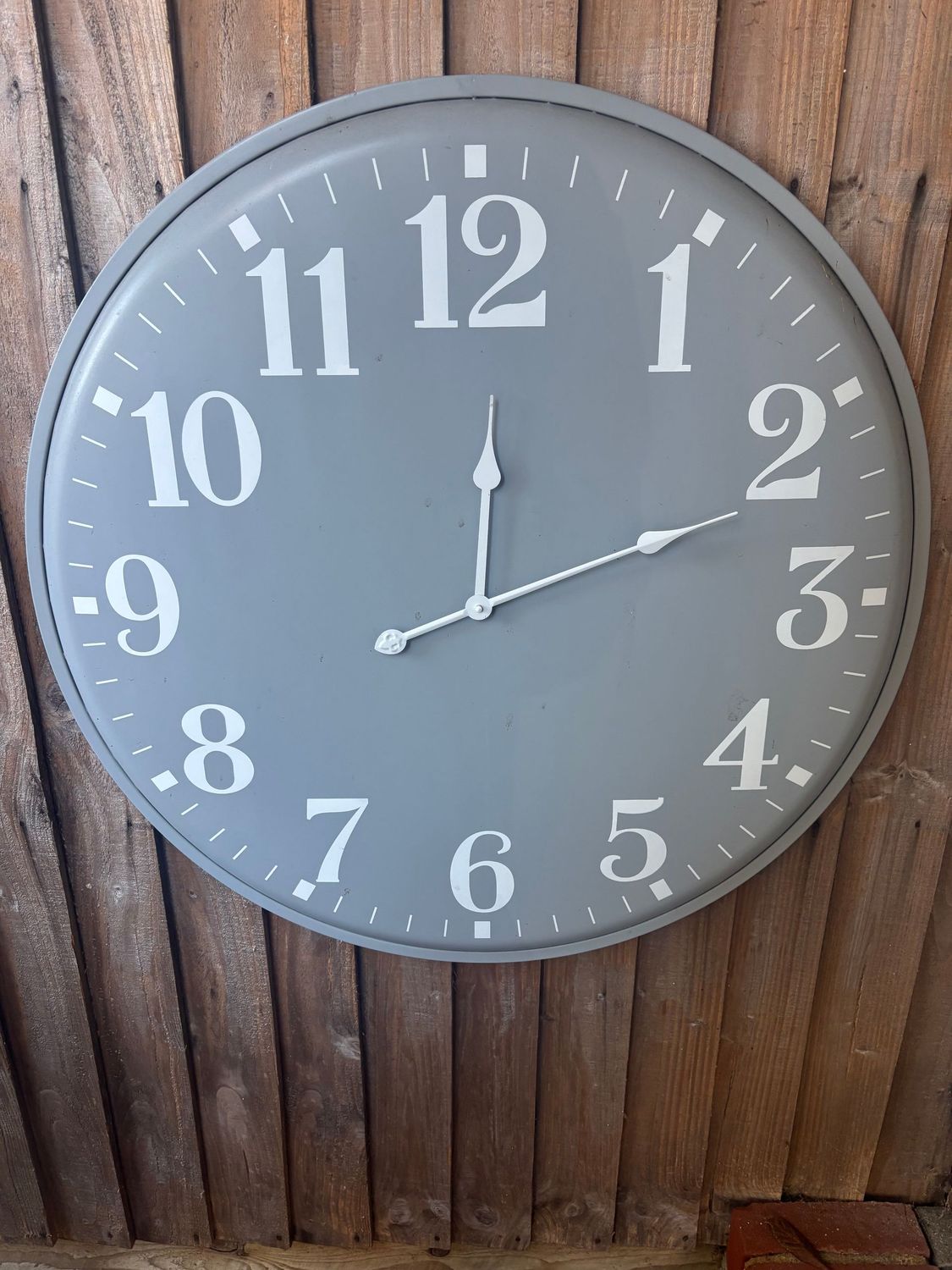 Large Metal Grey Wall Clock