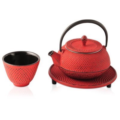 Cast Iron Teapot Moto Red 300ml